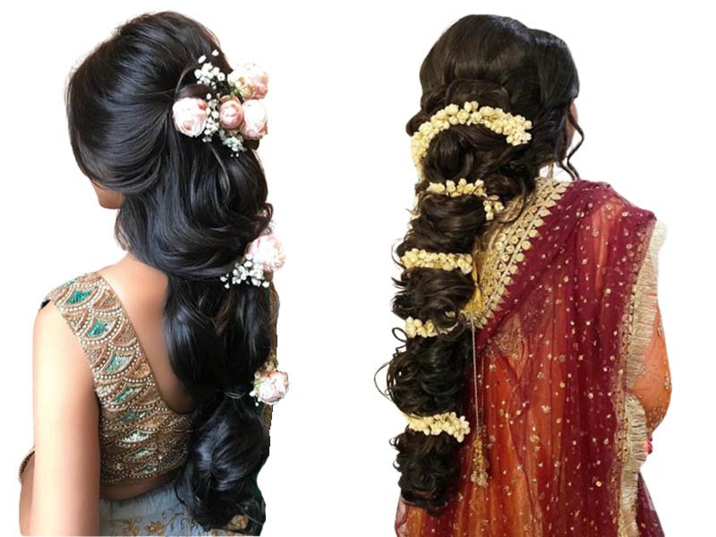 Flower Adorned Braided Hairstyle