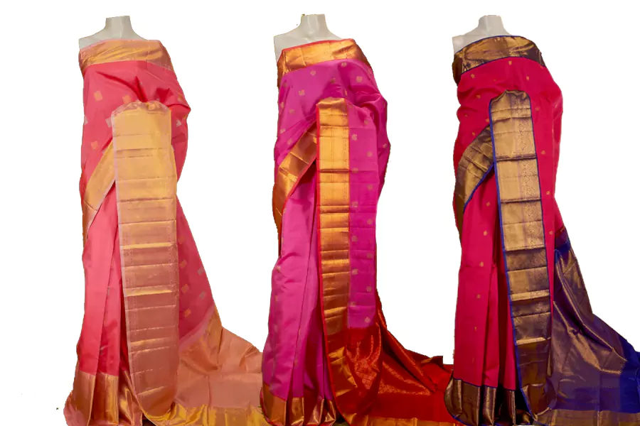 Kanchi Silk Sarees in Pink Color