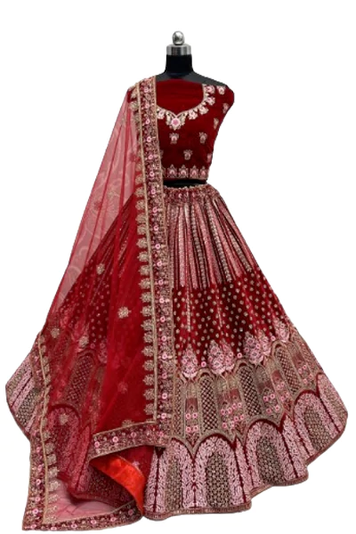 Designer royal red bridal lehenga design